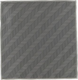 Brunello Cucinelli Grey Chevron Print Pocket Square