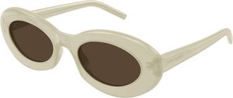 Saint Laurent SL 594 011 Womens Sunglasses White Size 52