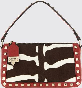 Valentino Garavani Borsa in cavallino animalier e pelle a grana