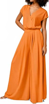 Halara Short Sleeve Wide Leg Jumpsuit In Orange