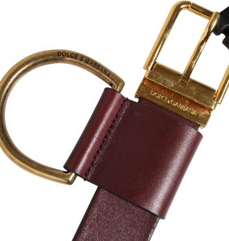 Dolce & Gabbana Mens Brown Key Ring Clip Attachments Buckle Belt 100lf