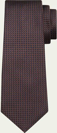Kiton Mens Abstract Woven Silk Sevenfold Tie