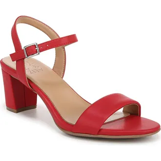 Naturalizer Bristol Ankle Strap Sandal - Wide Width Available in Crimson Red Faux Leather at Nordstrom Rack, Size 5.5
