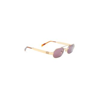 Miu Miu Golden Rectangular Sunglasses