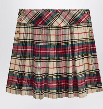Polo Ralph Lauren Cream/red cotton twill tartan skirt