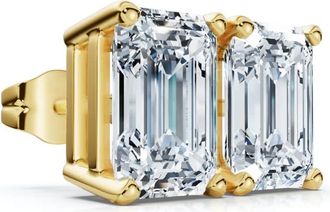 Pompeii3 2Ct TW Emerald Cut Diamond Studs 14k Gold Lab Grown