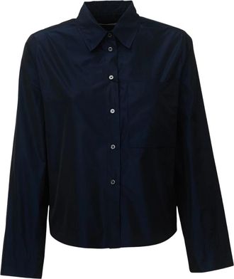 Robert Friedman Korte Boxy Blouse - Dames - Overhemden - Blauw - S - Overhemden