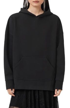 AllSaints Craneo Etienne Snakeprint Detail Cotton Blend Hoodie in Black at Nordstrom Rack, Size Medium