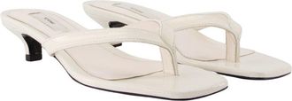 Toteme Womens Calfskin Leather Kitten Heel Sandal White