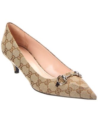 Gucci Dnu Pack Gucci Horsebit Gg Supreme Canvas & Leather Pump