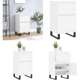 vidaXL Credenza Bianca 40x35x70 cm in Legno Multistrato - Credenza bianca - Credenza in legno multistrato