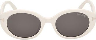 Tom Ford Jasmin 54mm Oval Sunglasses in Shiny White at Nordstrom