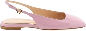 Gianvito Rossi Vierkante Neus Slingback Ballerinas - Dames - Ballerinas - Roze - 38 1/2 EU - Leer - Schoenen