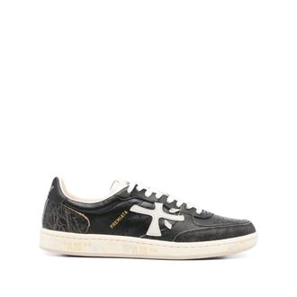 Premiata Sneakers, male, Black, Size: 12 US Black Lace-Up Sneakers with Perforated Toebox