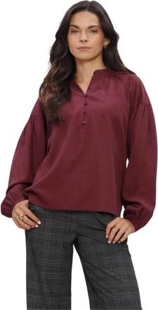 Selected Dames Blouses Slwdonna Ls Shirt - Dames - Blouses - Rood - L - Overhemden