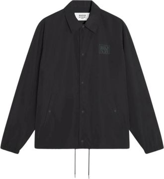 Maison Kitsun&eacute; Jacket MK E26 - Heren - Zomerjassen - Zwart - L - Leer - Jassen