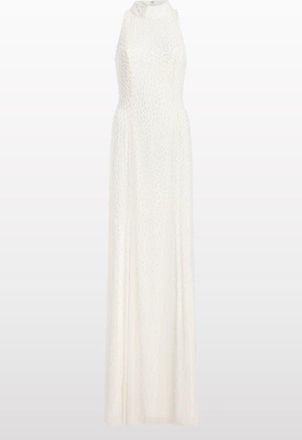 Jenny Packham Mischief Embellished High-Neck Maxi Dress in Ivory at Nordstrom, Size 10 Uk