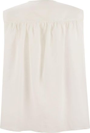 Fabiana Filippi Womens Linen Sleeveless Top - Ivory - Size EU 46 (Womens)
