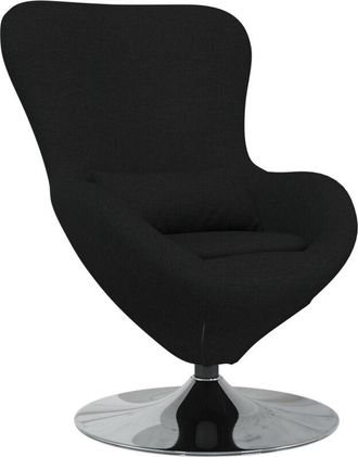 vidaXL Sill&oacute;n Huevo Negro Tela Vidaxl