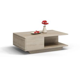 Hucoco ZEKE Contemporary coffee table 90x60x42 lounge/living room/office + storage niche Modern Scandinavian style table Side table