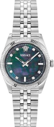 Versace Millenyium Mother-of-Pearl Bracelet Watch, 32mm in Stainless Steel at Nordstrom