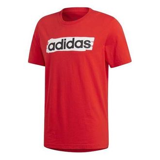 adidas Alphabet Logo Sports Short Sleeve Red DV3053