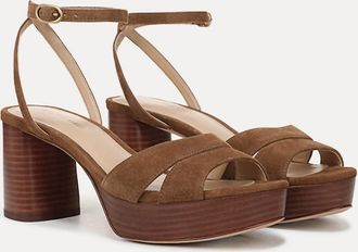 Veronica Beard Womens Drina Platform Block Heel Sandal In Hazelwood