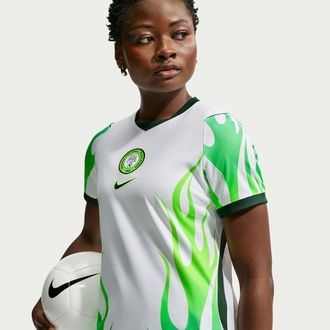 Nike Nigeria 2026 Stadium Away Nike Womens Dri-FIT Soccer Replica Jersey in White | IB4583-100