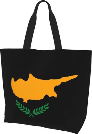 AOOEDM Cyprus Flag Ladies Canvas Tote Reusable Shopping Bag