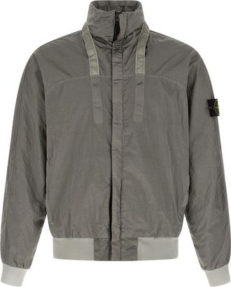 Stone Island Grey Solid Logo Jacket