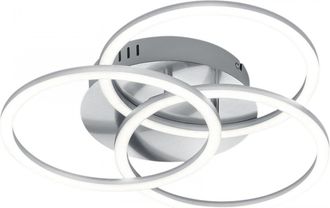 Reality Plaf&oacute;n 3 Anillos Regulables Led Dimmer Circle N&iacute;quel Trio Iluminaci&oacute;n