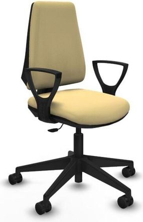 Piqueras y Crespo Piqueras Y Crespo - Elche Cp Similpiel Crema Brazos Fijos Base Piramidal Ruedas Nailon 65mm