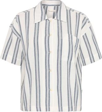 Knowledge Cotton Apparel Striped S/S Shirt Bluse für Damen | weiß/grau