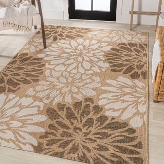 Jonathan Y Designs Zinnia Modern Floral Textured Weave Indoor/Outdoor Area Rug