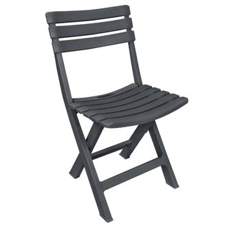 Berkfield Home Durable 3 Piece Folding Bistro Set Plastic Anthracite in Dark Grey