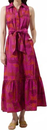 Sugarlips Cileah Collared Midi Dress In Magenta