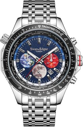 Swan & Edgar World Timer Blue Dial Mens Watch SE0059S
