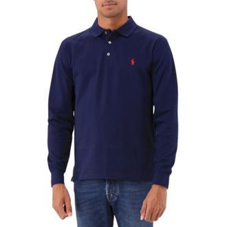 Polo Ralph Lauren Polo Shirts, male, Blue, Size: XL Navy Stretch Polo Slim Fit