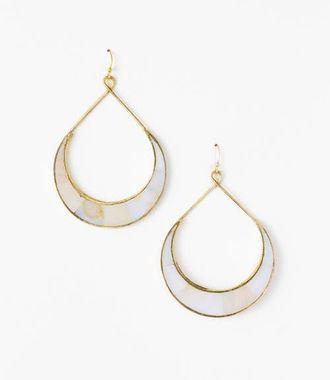 Matr Boomie Rajani Crescent Mother of Pearl Hoop Earrings in Ivory at Nordstrom