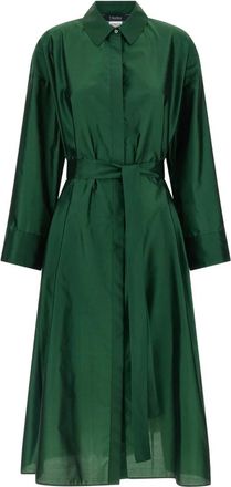 Max Mara Smm Anna Midi Jurk - Dames - Shirt Kleedjes - Groen - M - Organza - Kleedjes