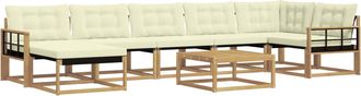 vidaXL Conjunto De Sof&aacute;s De Exterior 8 Uds. Blanco Y Crema Vidaxl