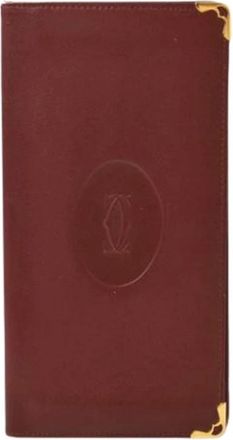 Cartier Pre-owned Lederen Portemonnee - unisex - Vintage Accessoires - Rood - ONE Size - Leer - Vintage