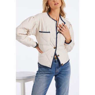 Bishop + Young Brooklyn Whipstitch Quilted Jacket in Ivory at Nordstrom, Size Small