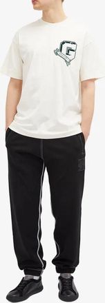 Givenchy Mens Monogram College Embroidered Logo T-Shirt in White Cotton - Size X-Large