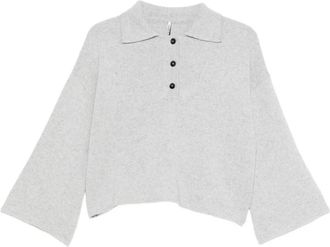 Liviana Conti Polo a coste con bottoni - Grigio