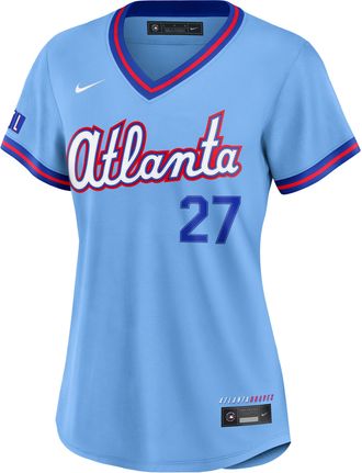 Nike Austin Riley Atlanta Braves City Connect Nike Womens MLB Stadium Jersey in Blue | RW260H0LAW9-GRD
