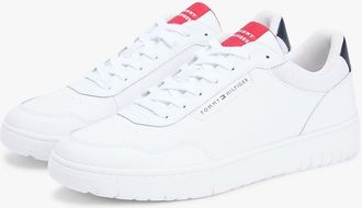 Tommy Hilfiger Mens Lightweight Leather Mix Court Sneaker - White - US 11.5 / EU 45