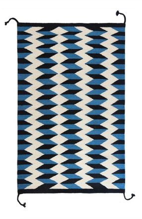 Archive New York Teo Blue and Black Handwoven Flatweave Wool Rug at Nordstrom, Size 2Ft 0In X 3Ft 0In