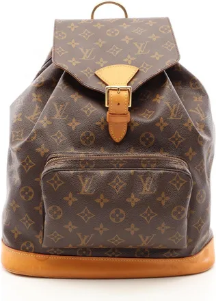 Louis Vuitton Monogram Brown Coated Canvas Leather Backpack (Pre-Owned)