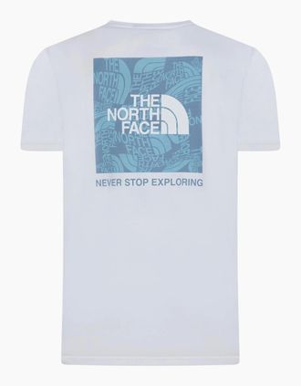 The North Face Mens The North Face Mens T Shirts Box Exploration Crew Neck Graphic Print Summer Tee - White - Size: 42